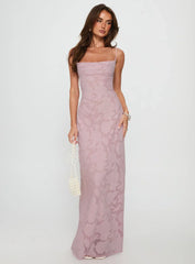 Celena Maxi Dress Light Pink Burnout