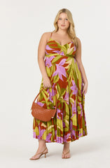 Blythe Floral Plisse Midi Dress