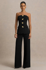 Zoey | Black Bandeau-Neck Jumpsuit