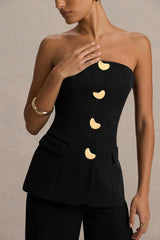 Zoey | Black Bandeau-Neck Jumpsuit