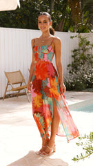 Rahima Maxi Dress - Orange Floral