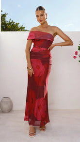 Jelani Maxi Dress - Red Floral