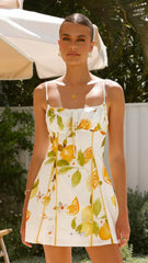 Agatha Mini Dress - Yellow Print