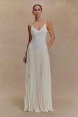 Catherine Crochet Pearl Maxi Dress - White