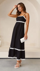 Brodey Midi Dress - Black / White