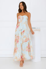 She’s the Blueprint Strapless Maxi Dress Print