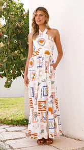 Athea Maxi Dress - Ocean Oasis Print