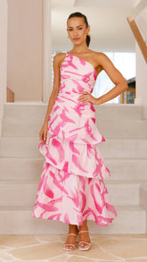 Nalani Maxi Dress - Pink Print