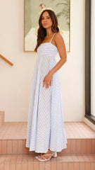 Kaethe Maxi Dress - Baby Blue Stripe