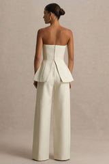 Zoey | Nude Bandeau-Neck Jumpsuit