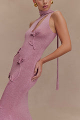 Celestino Floral Metallic Knit Maxi Dress - Pink