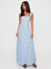 Margaux Burnout Maxi Dress Blue