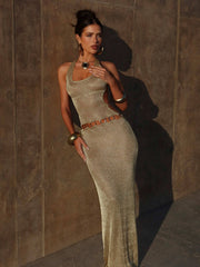 Carmen Maxi Dress Gold