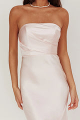 City Of Stars Strapless Maxi Dress Baby Pink