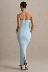 Juniper | Powder Blue Strapless Maternity Maxi Dress