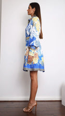 Annika Long Sleeve Mini Dress - Blue Doll