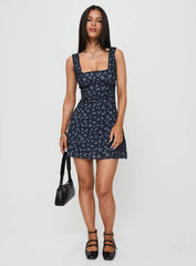 Dasha Mini Dress Navy Floral