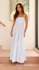 Kaethe Maxi Dress - Baby Blue Stripe