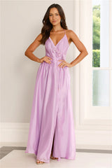 Elegant Delights Halter Maxi Dress Purple