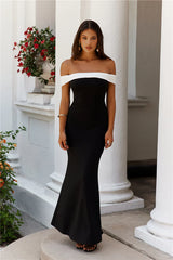 Atmospheres Off Shoulder Maxi Dress Black
