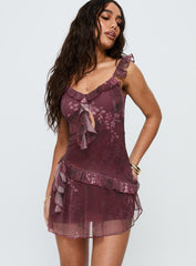 Ballad Floral Ruffle Mini Dress Multi