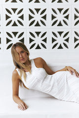 Island Of Moonflowers Midi Dress White