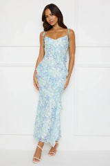 Botanic Ballet Maxi Dress Blue