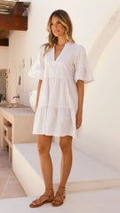 Tarnie Mini Dress - Beige Stripe