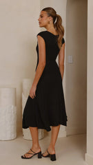 Seona Knit Midi Dress - Black
