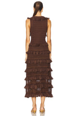 Lace Frill Midi Dress