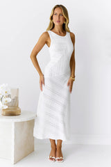 Island Of Moonflowers Midi Dress White