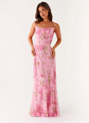 Orlando Maxi Dress - Pink Floral Print