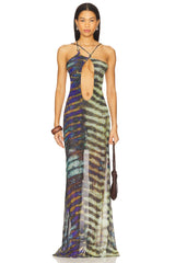 Strappy Maxi Dress With Trim
