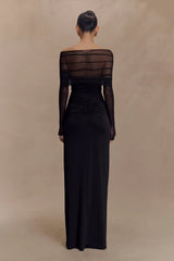 Rafaella Slinky And Mesh Maxi Dress - Black