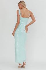 She Glows Cami Strap Sequin Maxi Dress Mint