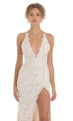 Lace Maxi Dress in White