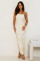 Amber Zest Mesh Maxi Dress Yellow