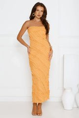 Daydream Delight Strapless Maxi Dress Orange