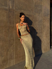 Carmen Maxi Dress Gold