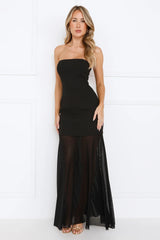 Event Extraordinaire Strapless Maxi Dress Black