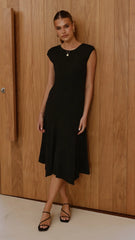Seona Knit Midi Dress - Black