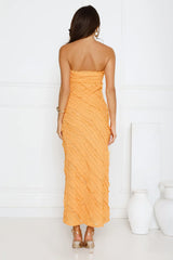 Daydream Delight Strapless Maxi Dress Orange
