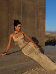 Carmen Maxi Dress Gold