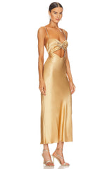 Oliviera Twist Front Midi Dress