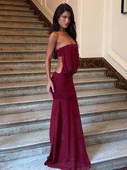 Lumen Maxi Dress Burgundy