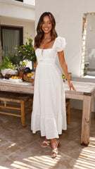 Tania Midi Dress - White