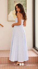 Kaethe Maxi Dress - Baby Blue Stripe
