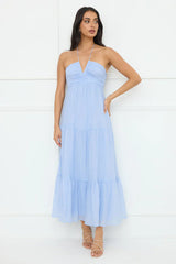 Sunshine Escape Halter Maxi Dress Blue