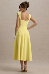 Andromeda | Lemon Sweetheart Midi Dress