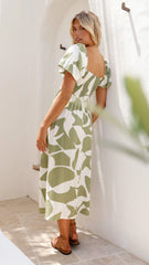 Ilene Midi Dress - Sage Print